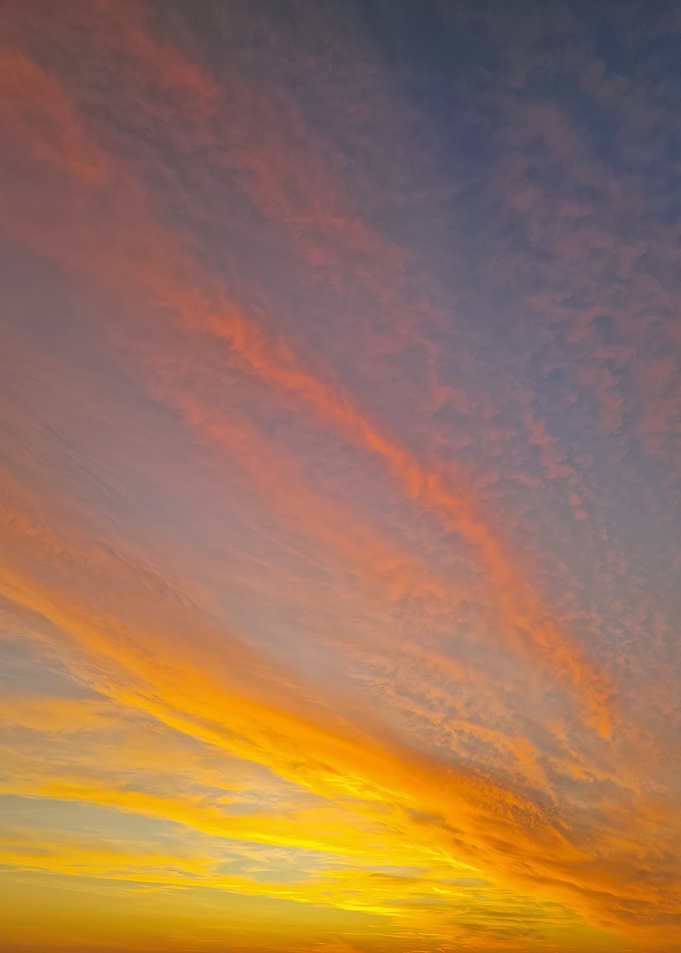 Sunset Sky with Fiery Clouds