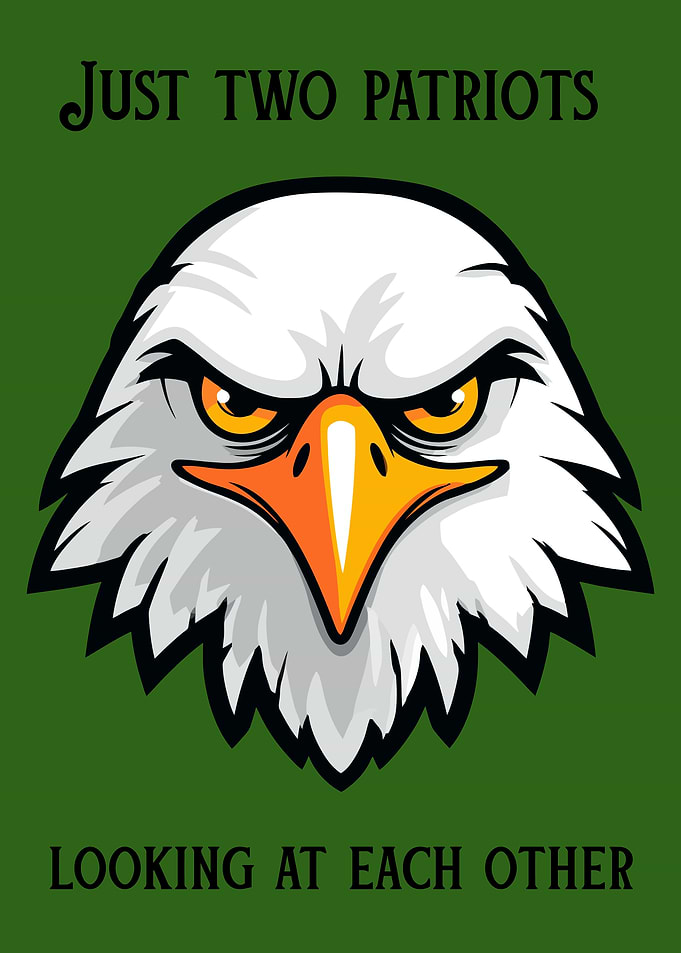 Eagle looking at another eagle