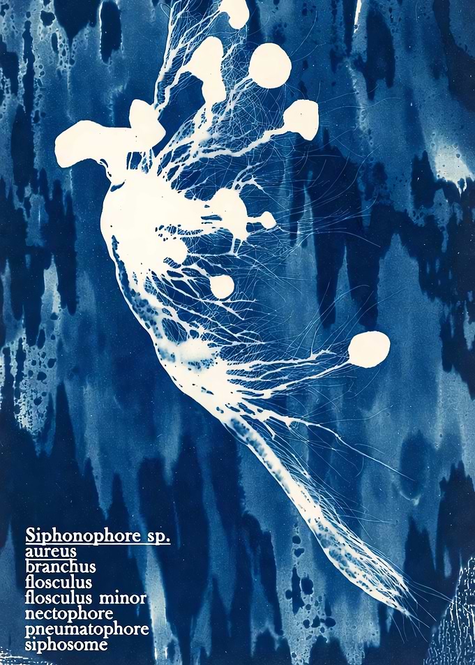 Cyanotype of a Siphonophore