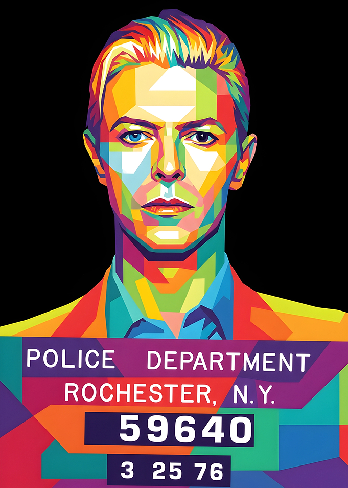 David Bowie Pop Art Mugshot