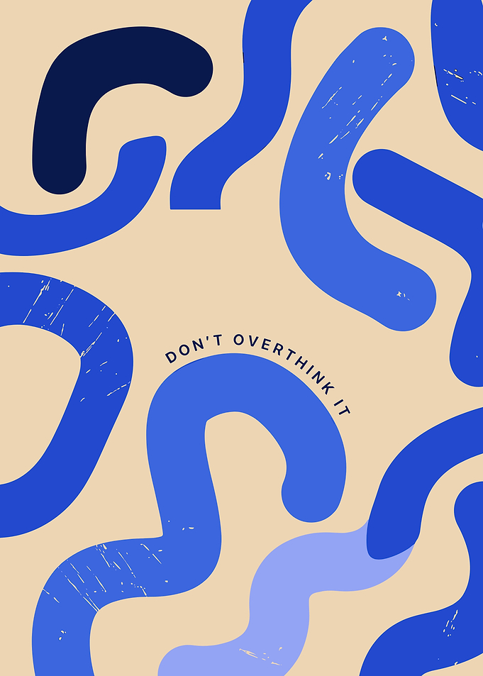 Abstract Blue Shapes with Text