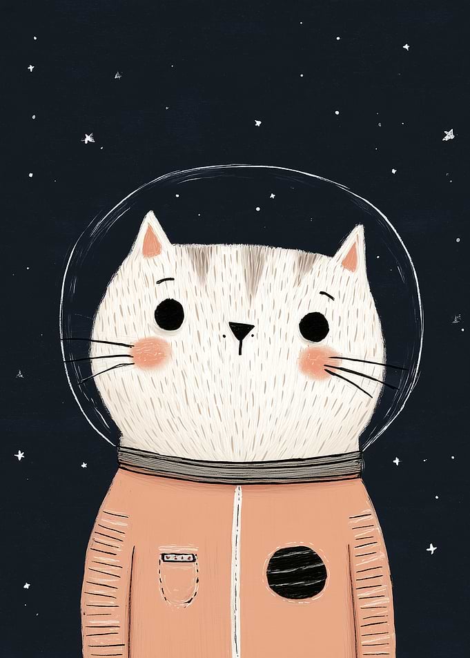 Astronaut Cat in Space