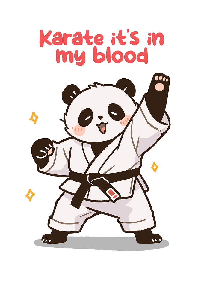 Cute Panda Karate Master