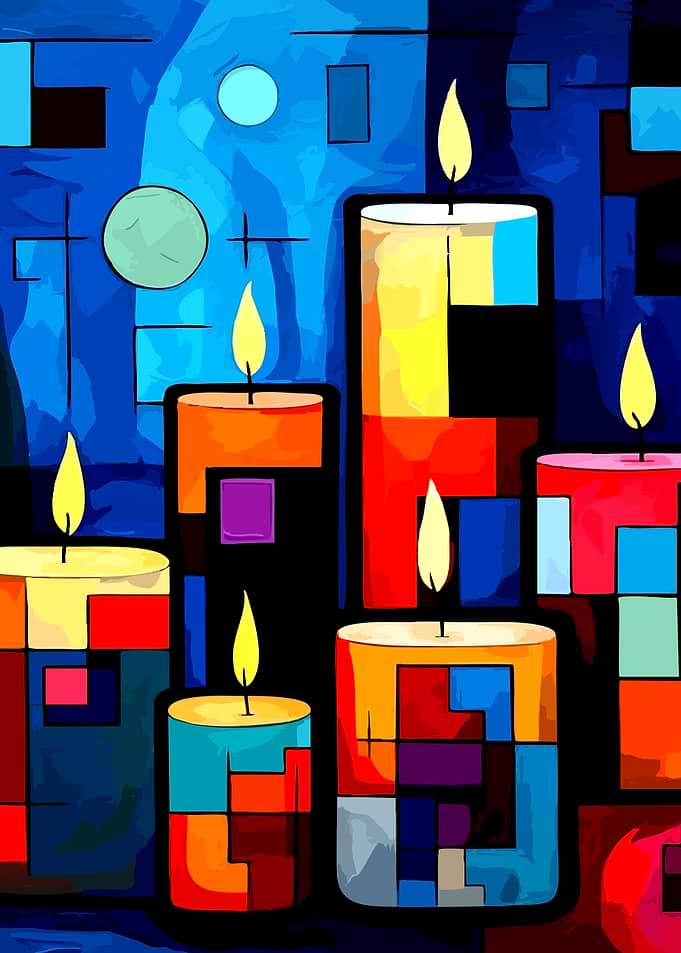 Abstract Candles with Geometric Shapes