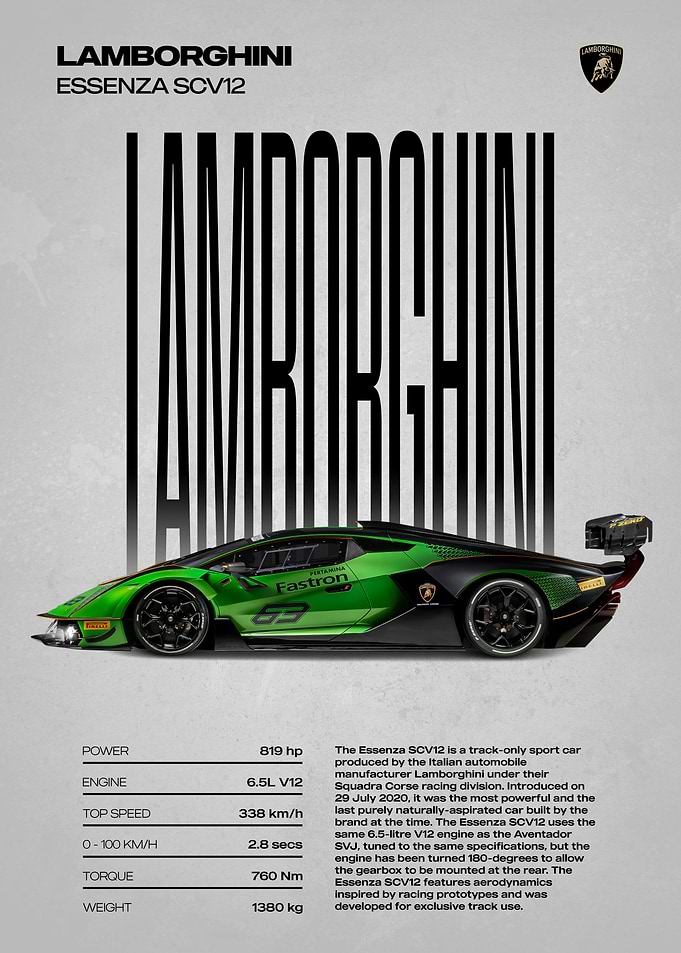 Lamborghini Essenza SCV12 Poster