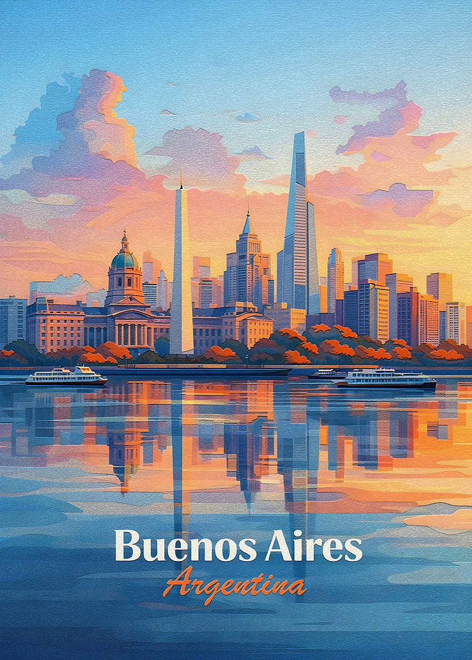 Buenos Aires Skyline at Sunset