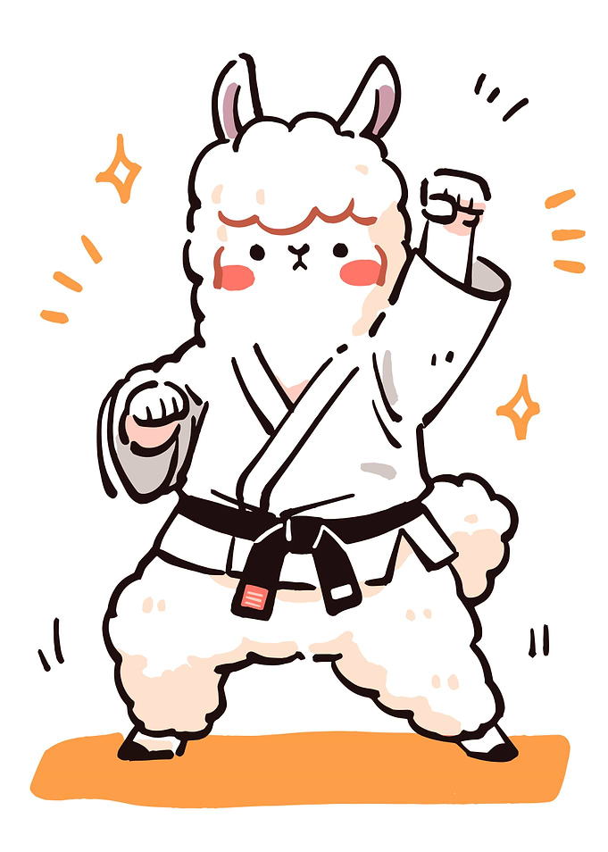 Cute Alpaca in Karate Gi