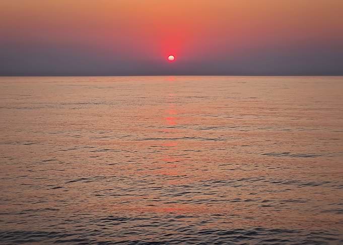 Sunset over the ocean