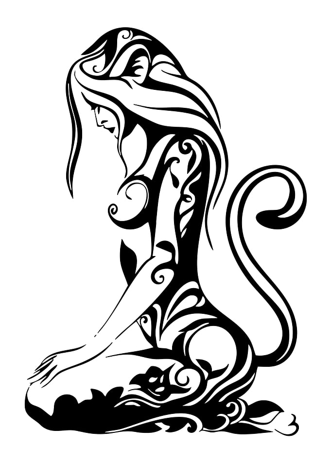 Tribal Woman with Lion Tail