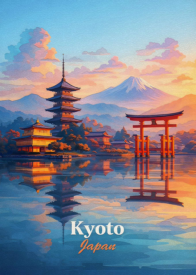 Kyoto Japan Landscape Painting