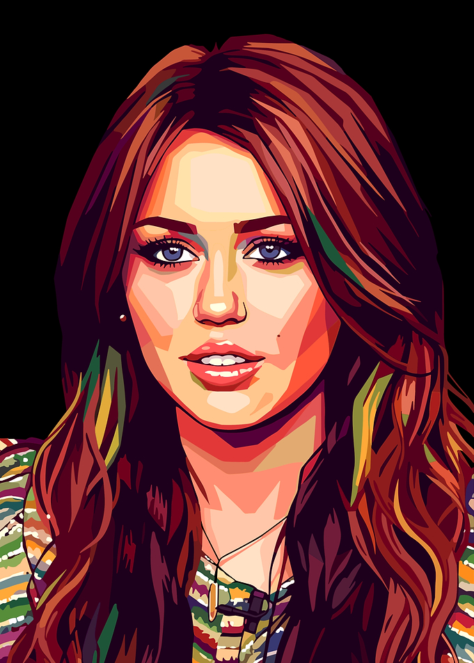 Pop Art Portrait of Miley Cyrus
