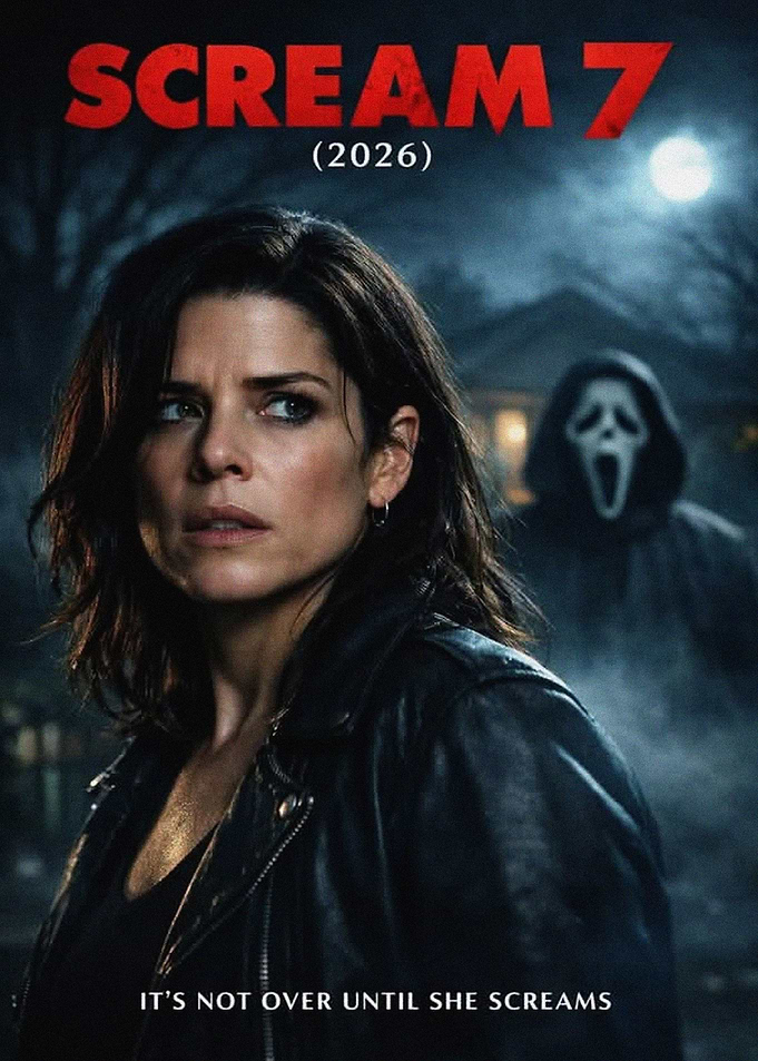 Scream 7 Poster with Neve Campbell and Ghostface