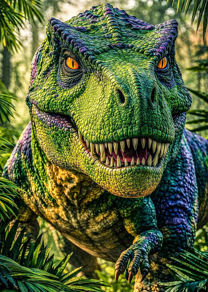 Fierce Tyrannosaurus Rex in Jungle