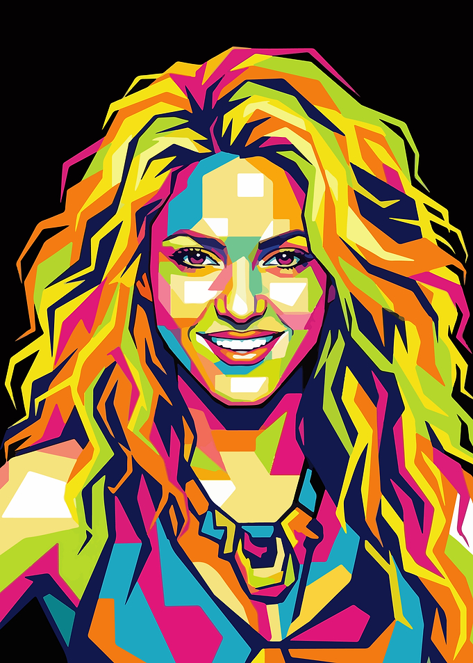 Colorful Pop Art Portrait of shakira