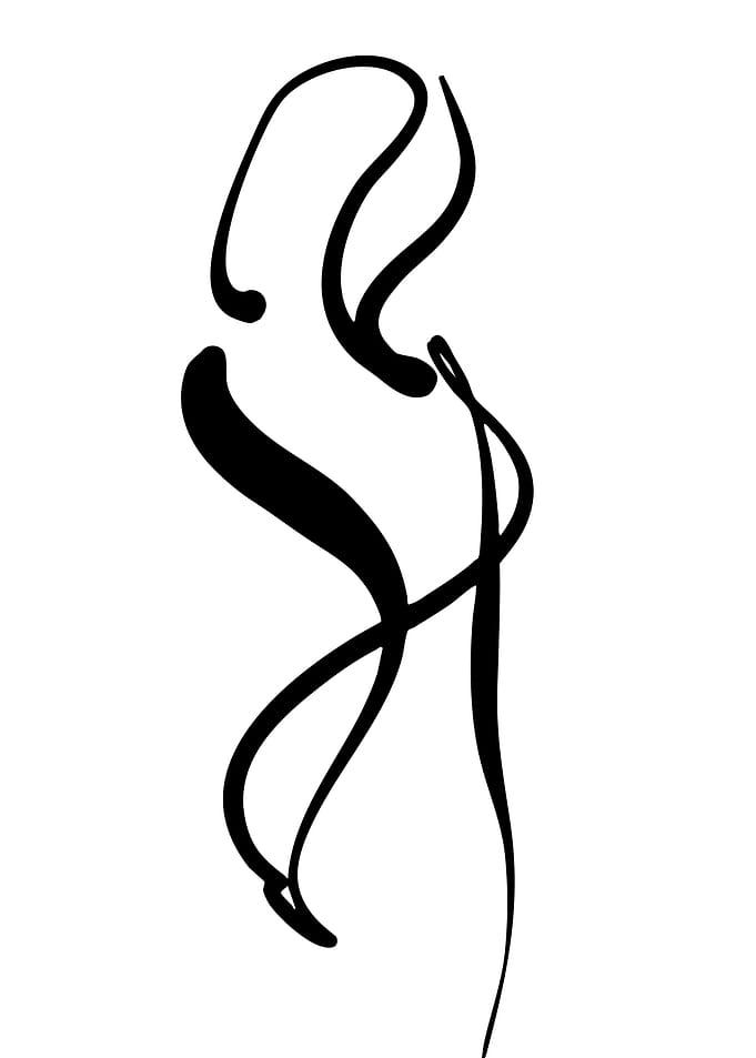 Abstract Black and White Figure