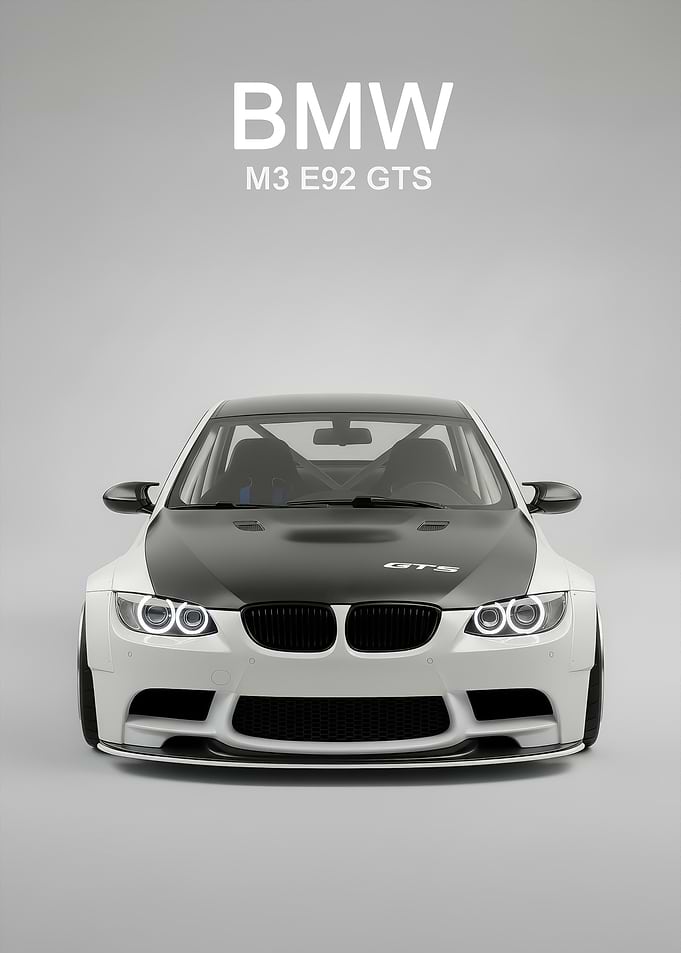 white race BMW M3 E92 GTS Front View
