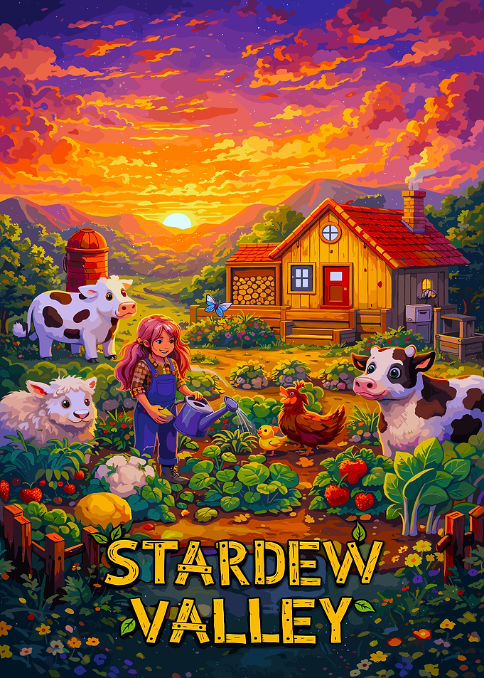 Stardew Valley Farm Sunset