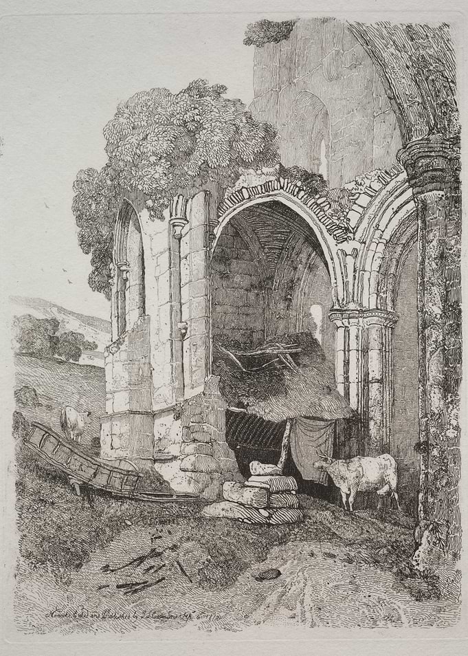 Ruined Abbey with Cattle