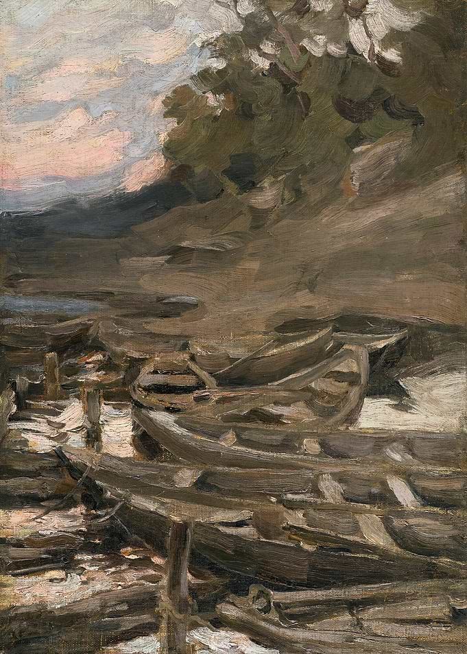 Boats on a Riverbank