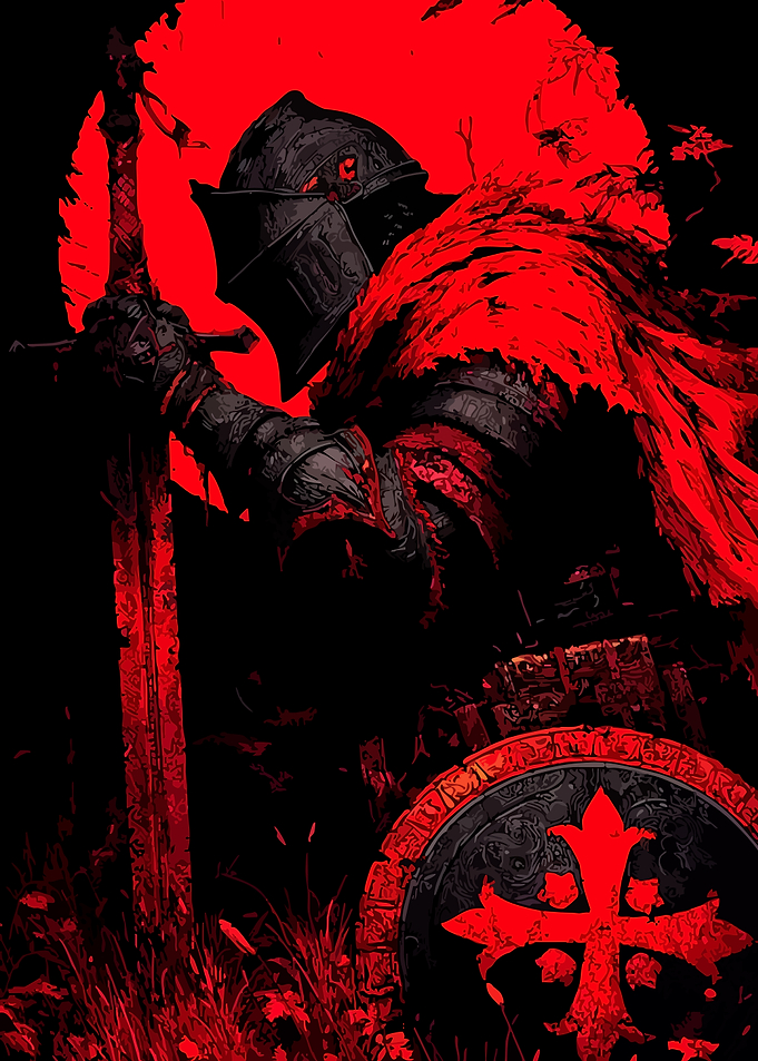 Dark Knight with Red Sun