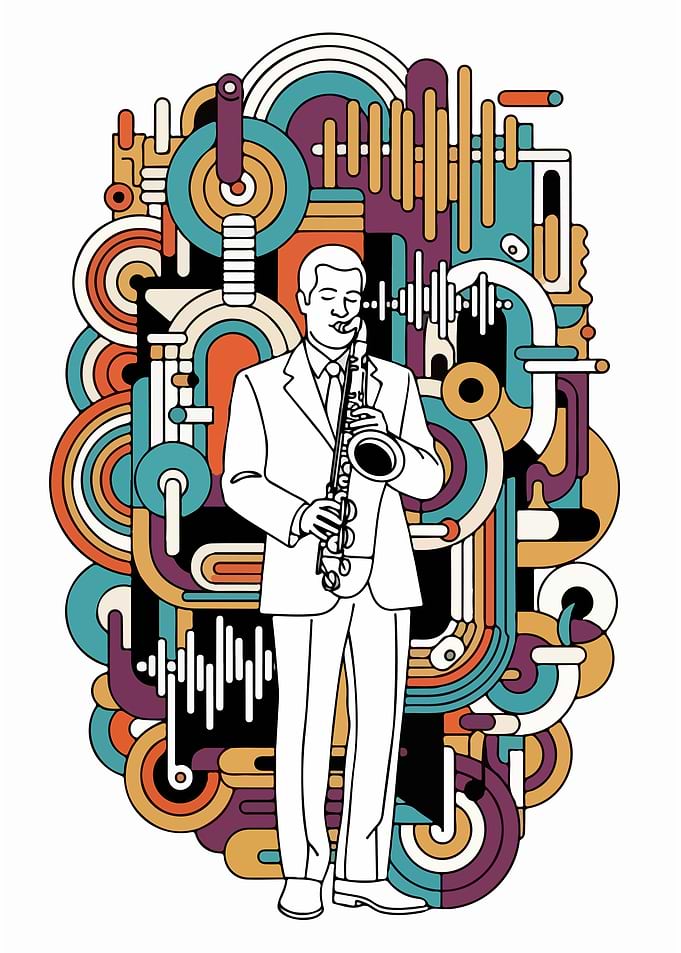 Musician Saxophone Retro Popart