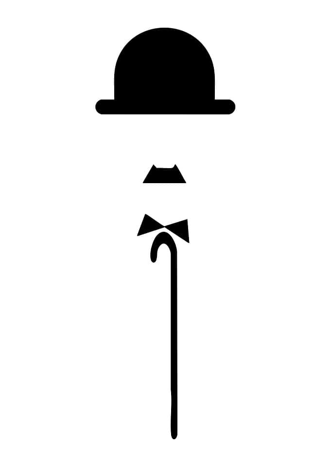 Minimalist Charlie Chaplin Silhouette