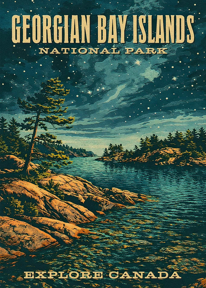 Georgian Bay Islands National Park Vintage Poster
