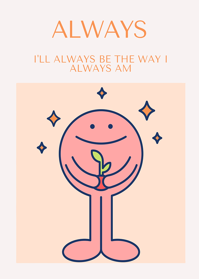Cute character holding a plant
