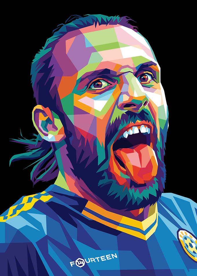 Pop Art Portrait of a Soccer Player