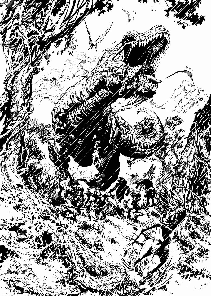 Dinosaur Attack on a Woman