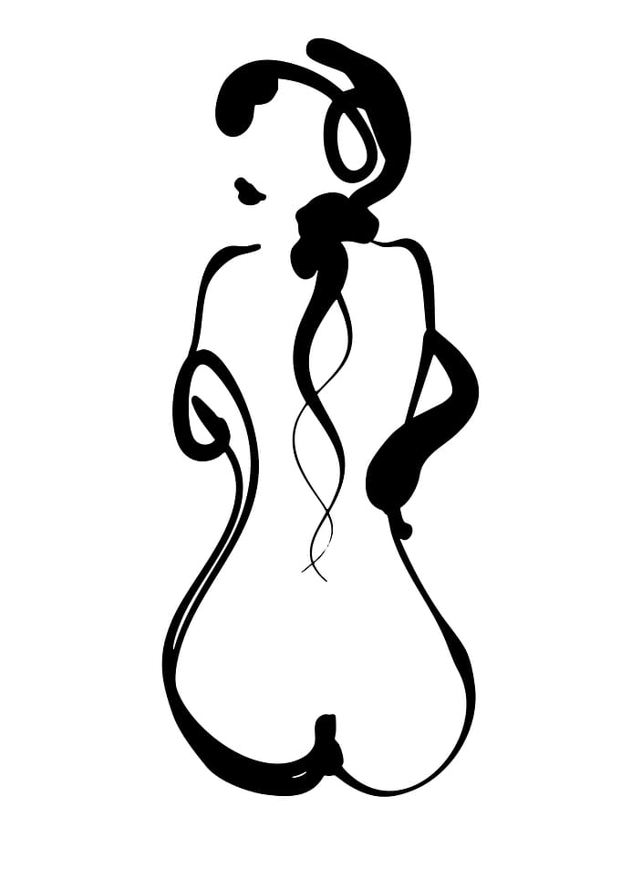 Abstract Line Art of a Woman