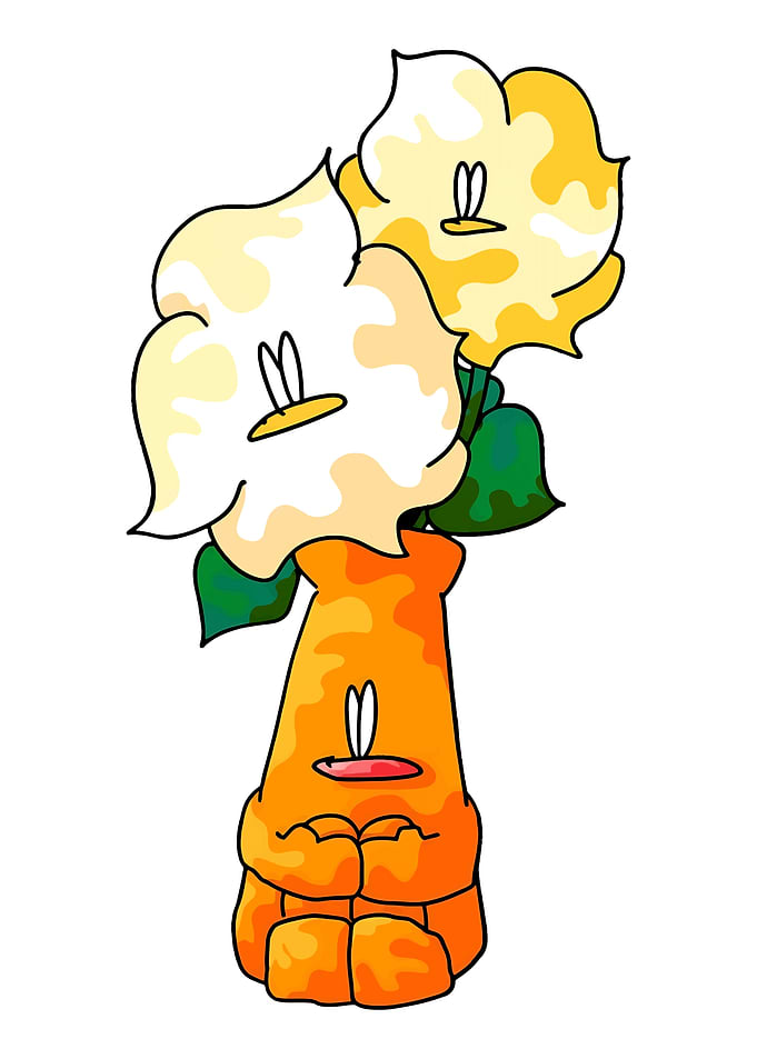 Cute cartoon flower character