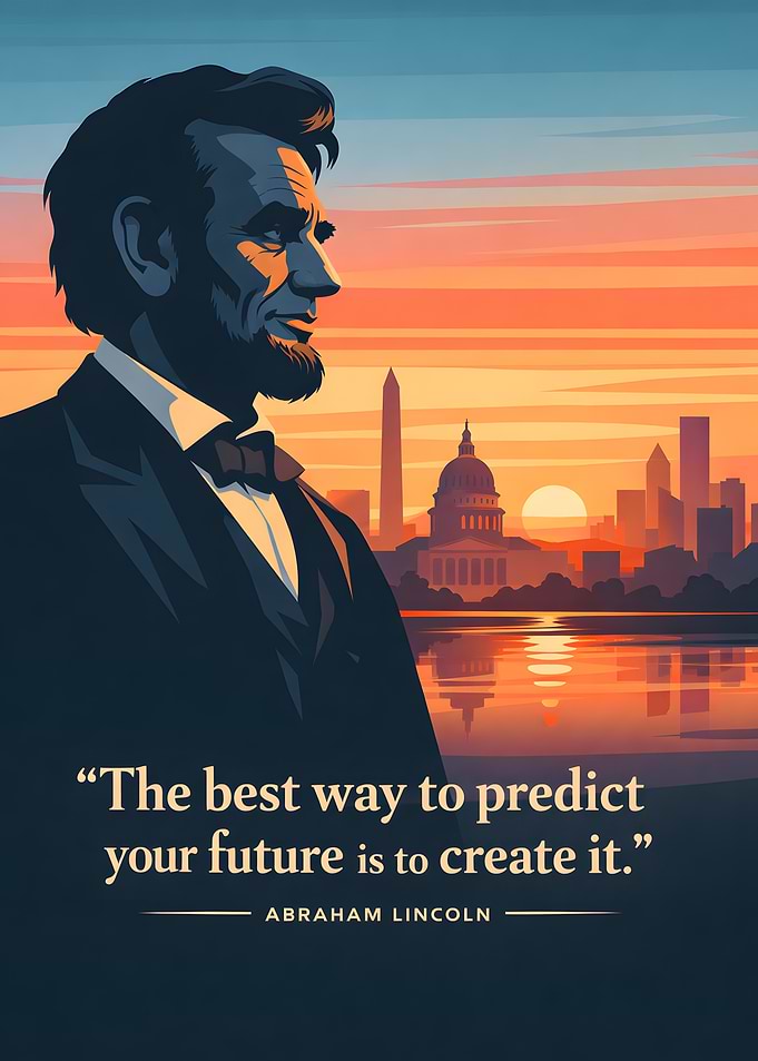 Abraham Lincoln quote with Washington D.C. skyline