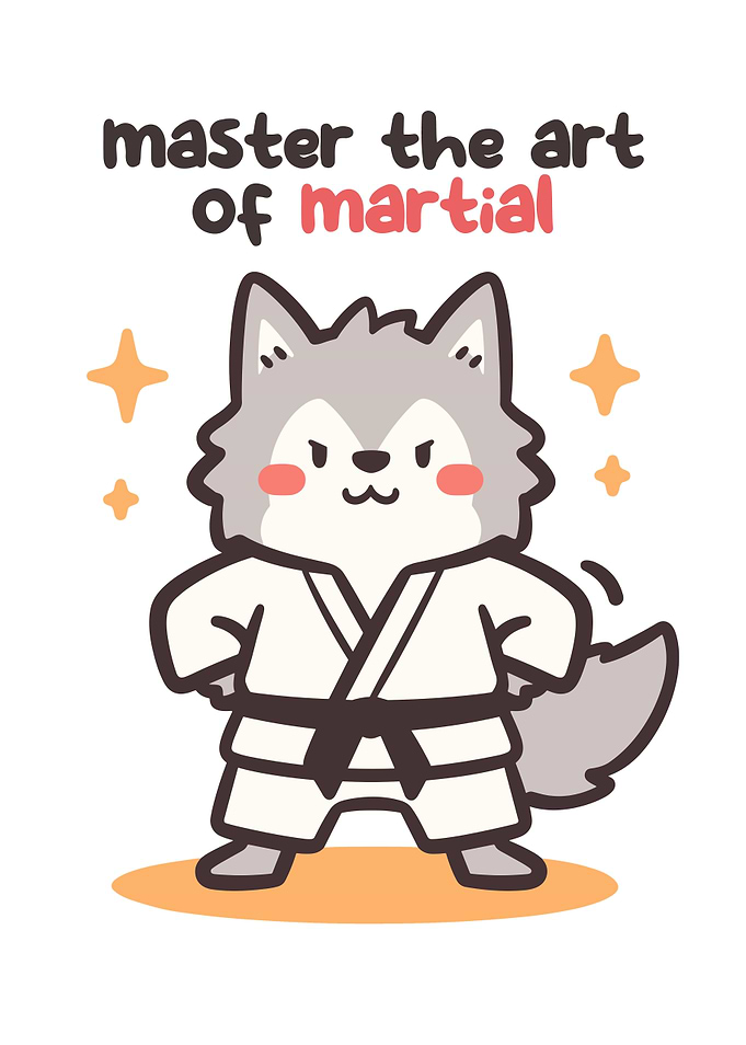 Cute Wolf in Martial Arts Gi