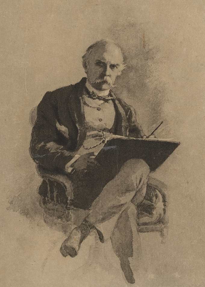 Man sketching in a chair