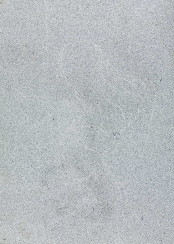 Faint Sketch on Blue Paper