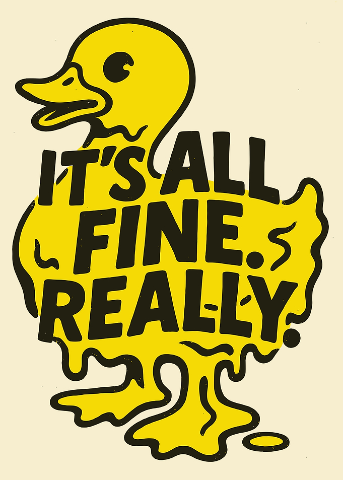 Melting Yellow Duck with Text