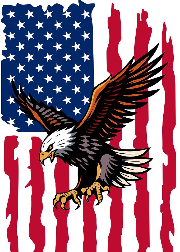 Eagle and American Flag