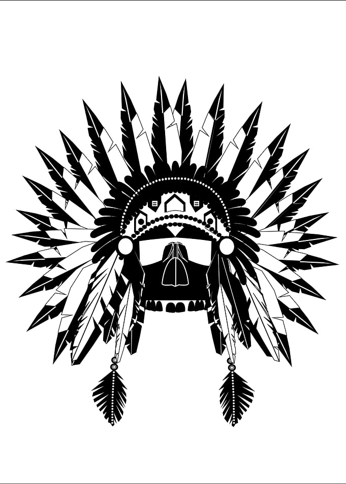 Native American Headdress Skull