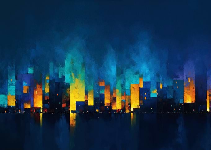 Abstract Cityscape at Night