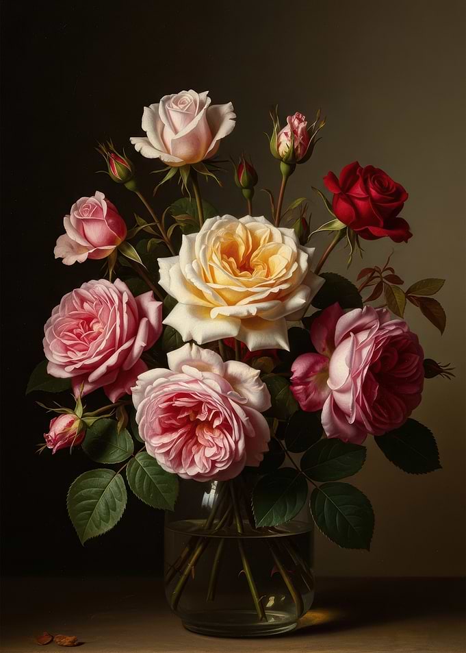Still Life of Roses in a Vase