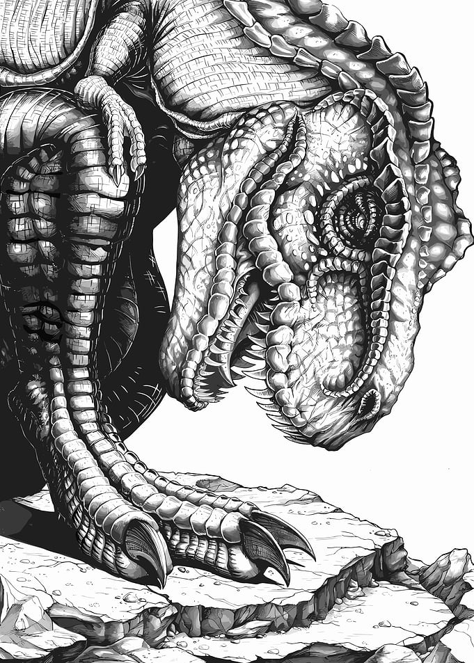 Detailed Dinosaur Illustration