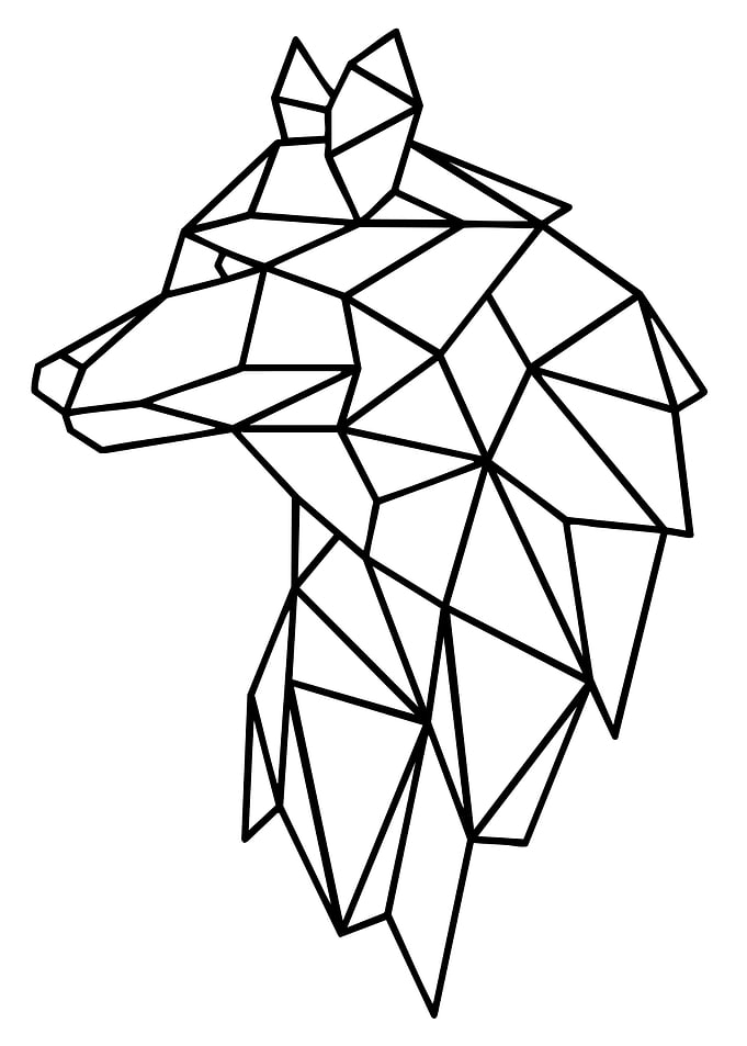 Geometric Wolf Head Outline