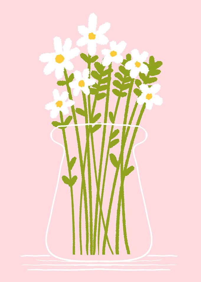 Daisies in a Glass Vase