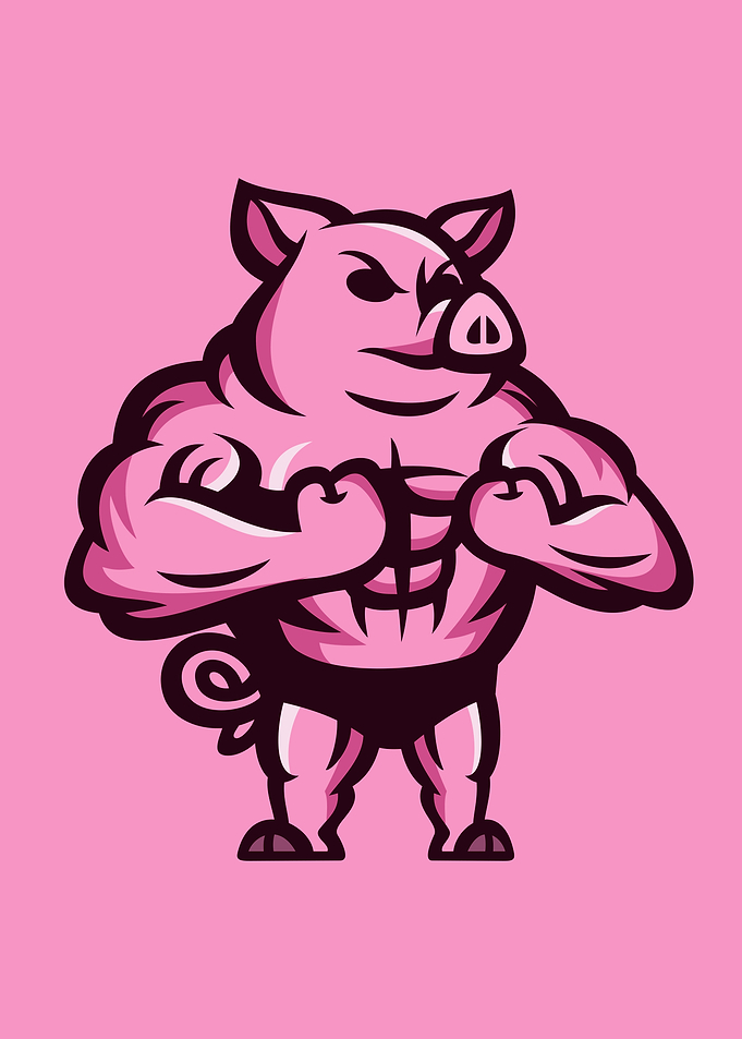 Strong Bodybuilder Pig