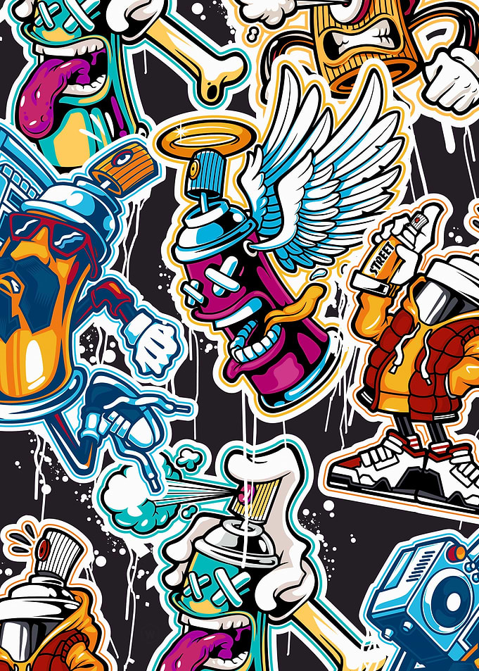 Graffiti Spray Can Characters