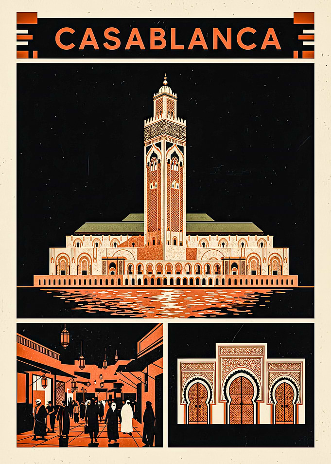Casablanca Travel Poster