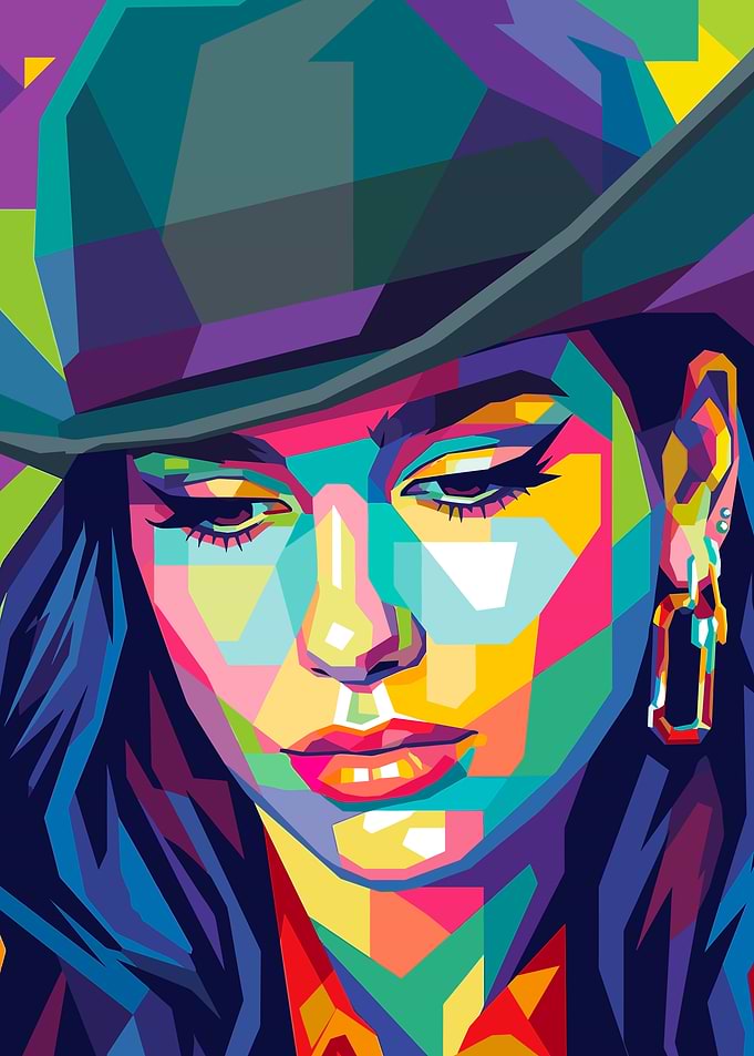Colorful Pop Art Portrait of a Dua Lipa