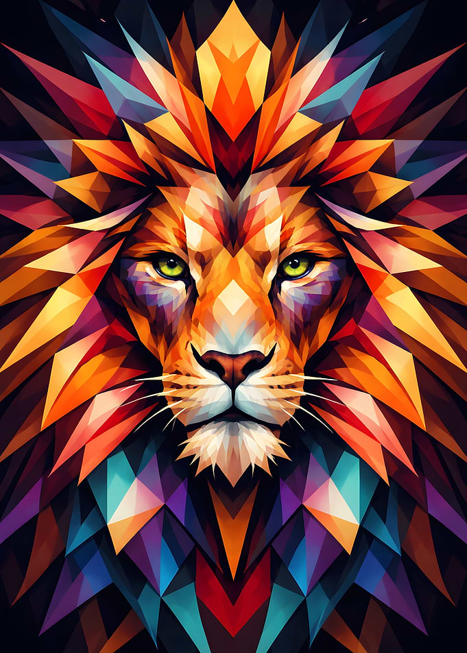 Geometric Lion Portrait