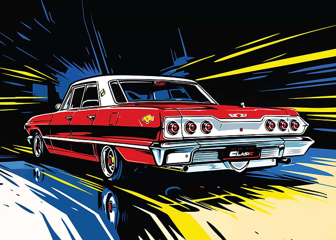 Red Classic Chevrolet Impala